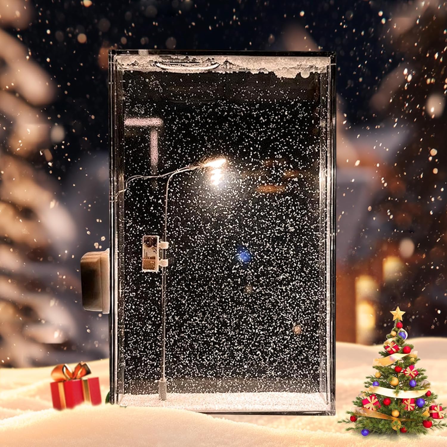 Street Night Snow Scenery Romantic Light