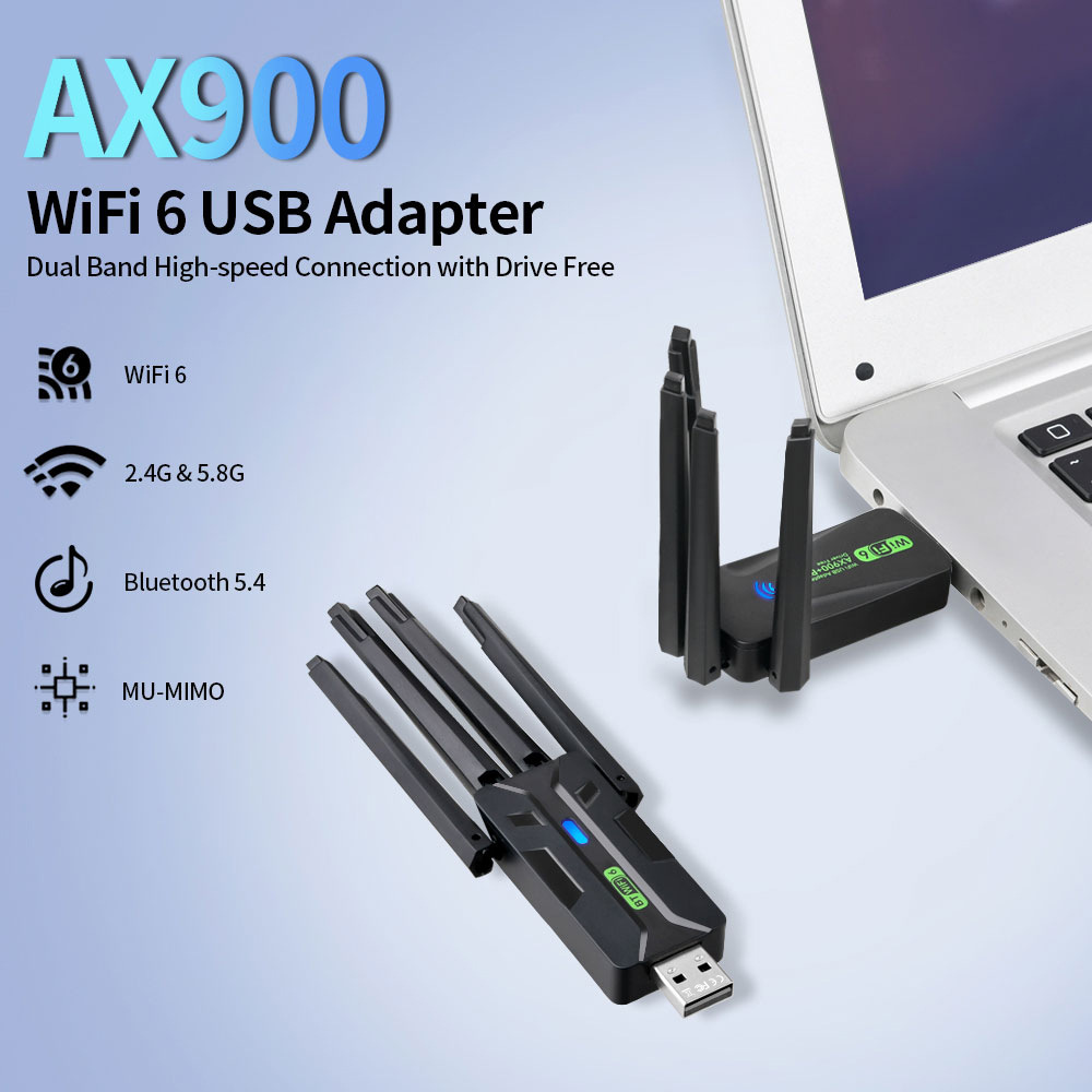 Dual-Band 2-in-1 WiFi 6 Receiver And 5.4 Bluetooth Adapter